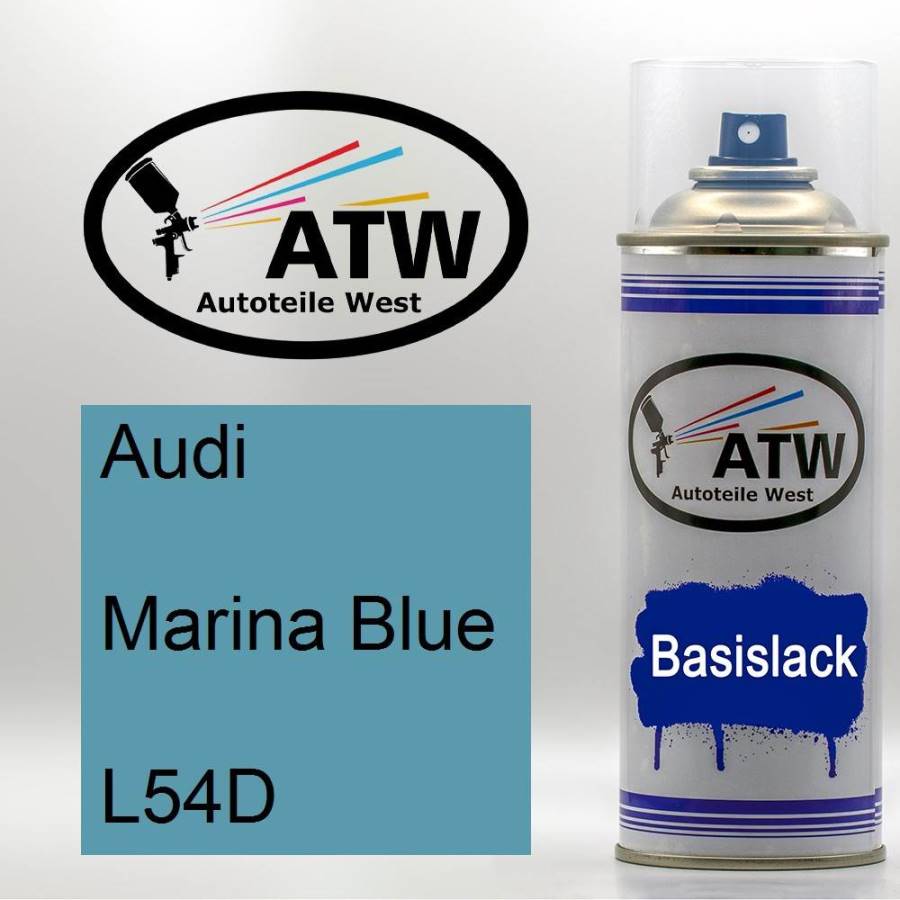 Audi, Marina Blue, L54D: 400ml Sprühdose, von ATW Autoteile West.